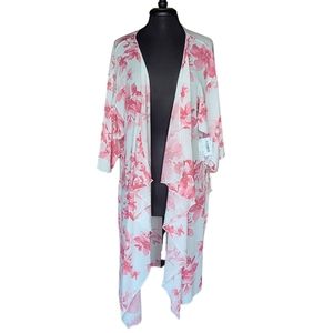 Pink Flowered Lularoe Shirley Kimono